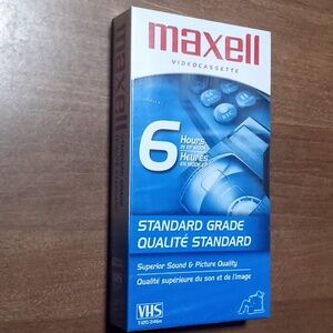 Blank Maxwell Videocassette Tape 6Hr Standard Grade for Recording New in Wrapper
